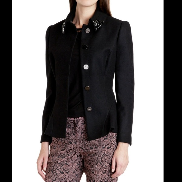Ted Baker Embellished Peplum Wool/Cashmere Coat - Picture 2 of 9